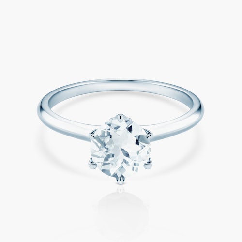 Pierścionek zaręczynowy The Journey: białe złoto, akwamaryn